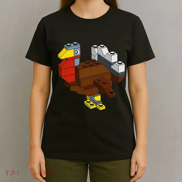Turkey Thanksgiving Block Brick Building Master Builder T-Shirt