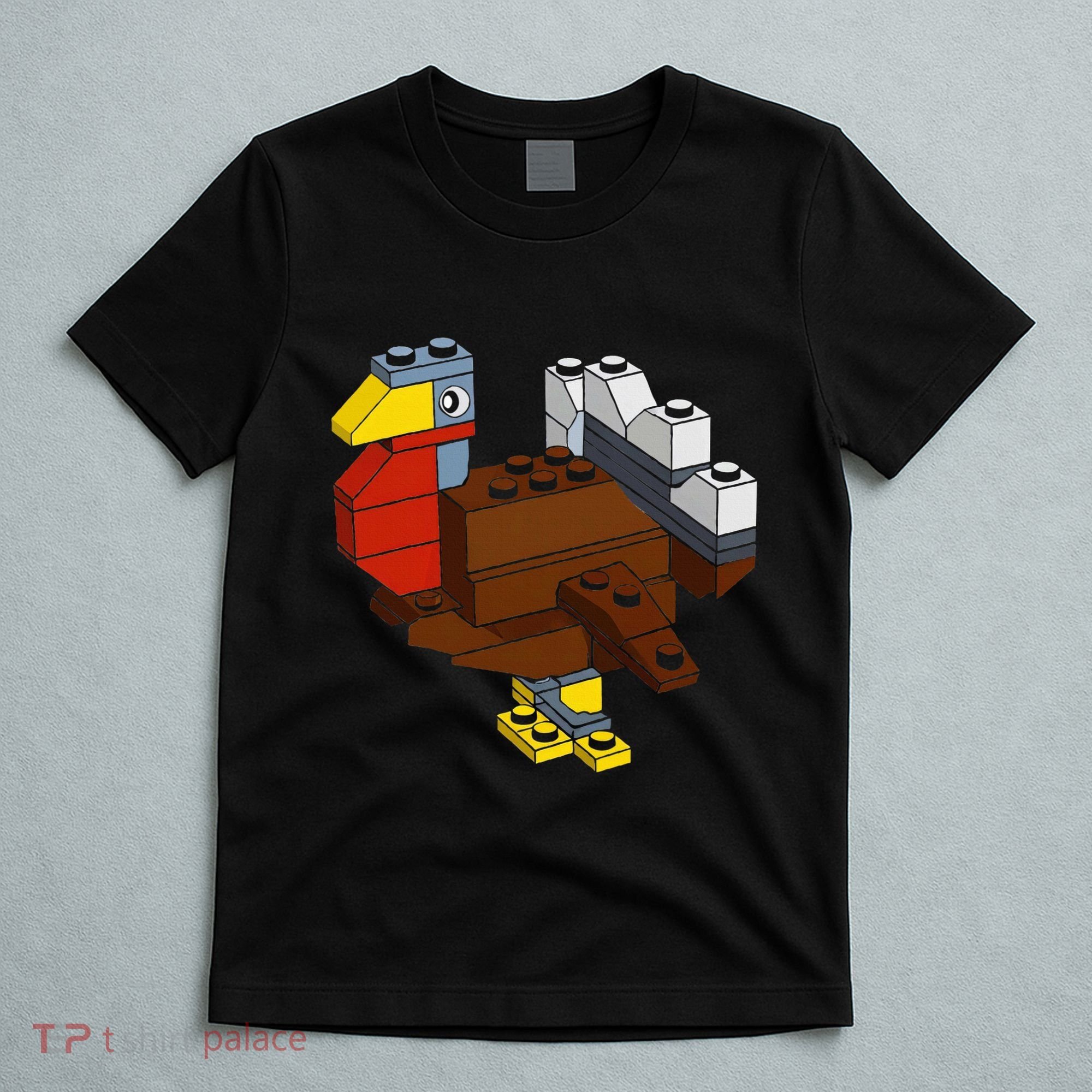 Turkey Thanksgiving Block Brick Building Master Builder T-Shirt