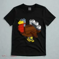 Turkey Thanksgiving Block Brick Building Master Builder T-Shirt thumb 5