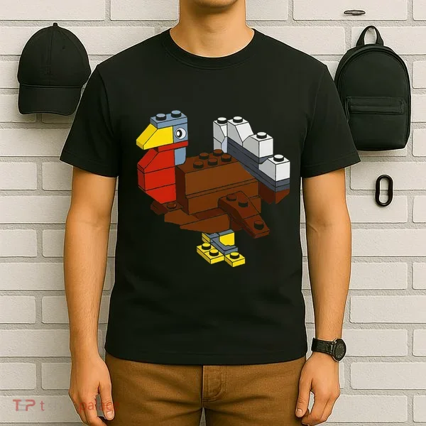 Turkey Thanksgiving Block Brick Building Master Builder T-Shirt