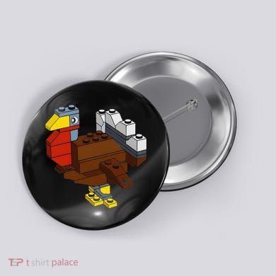 Turkey Thanksgiving Block Brick Building Master Builder Button
