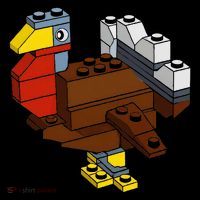 Turkey Thanksgiving Block Brick Building Master Builder Women's Long Sleeve Flannel Pajama Set  thumb 2