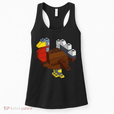 Turkey Thanksgiving Block Brick Building Master Builder Women's Tank Top