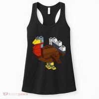 Turkey Thanksgiving Block Brick Building Master Builder Women's Tank Top thumb 0