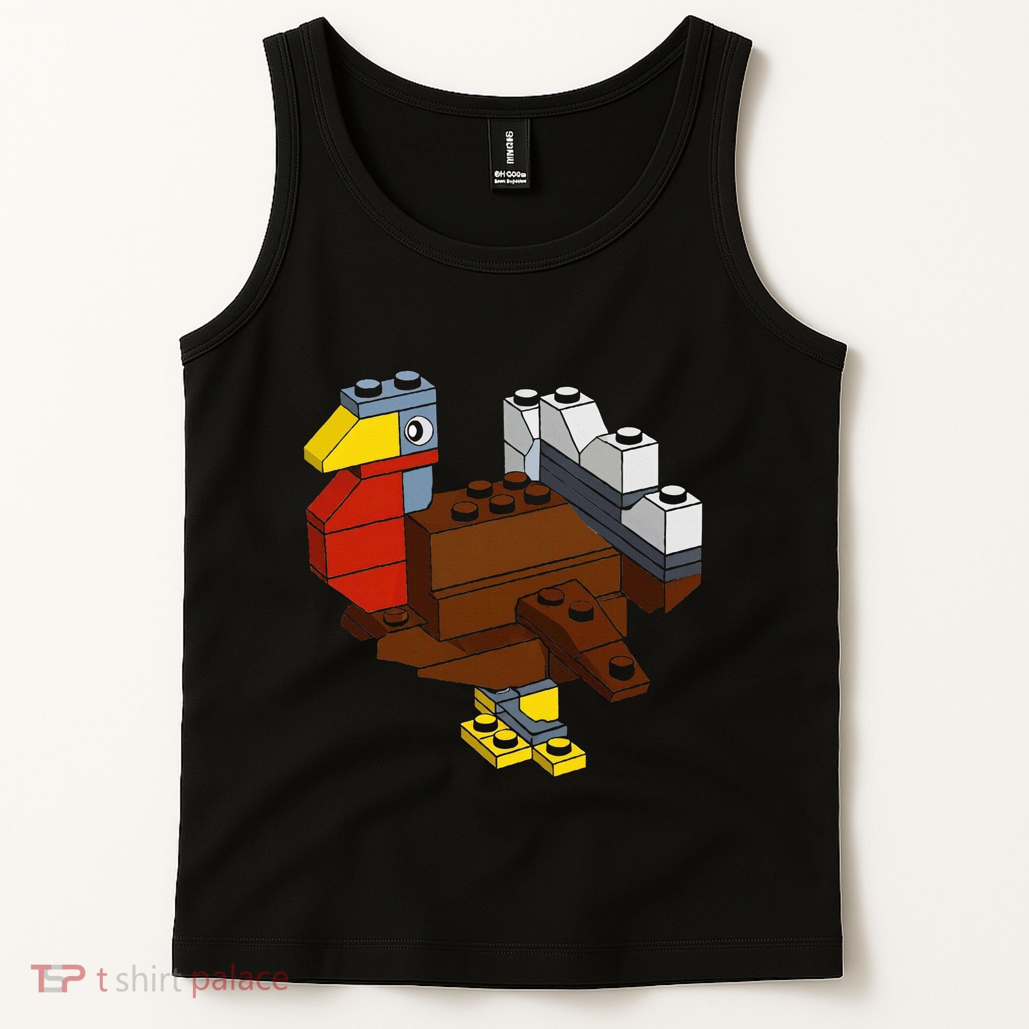 Turkey Thanksgiving Block Brick Building Master Builder Tank Top