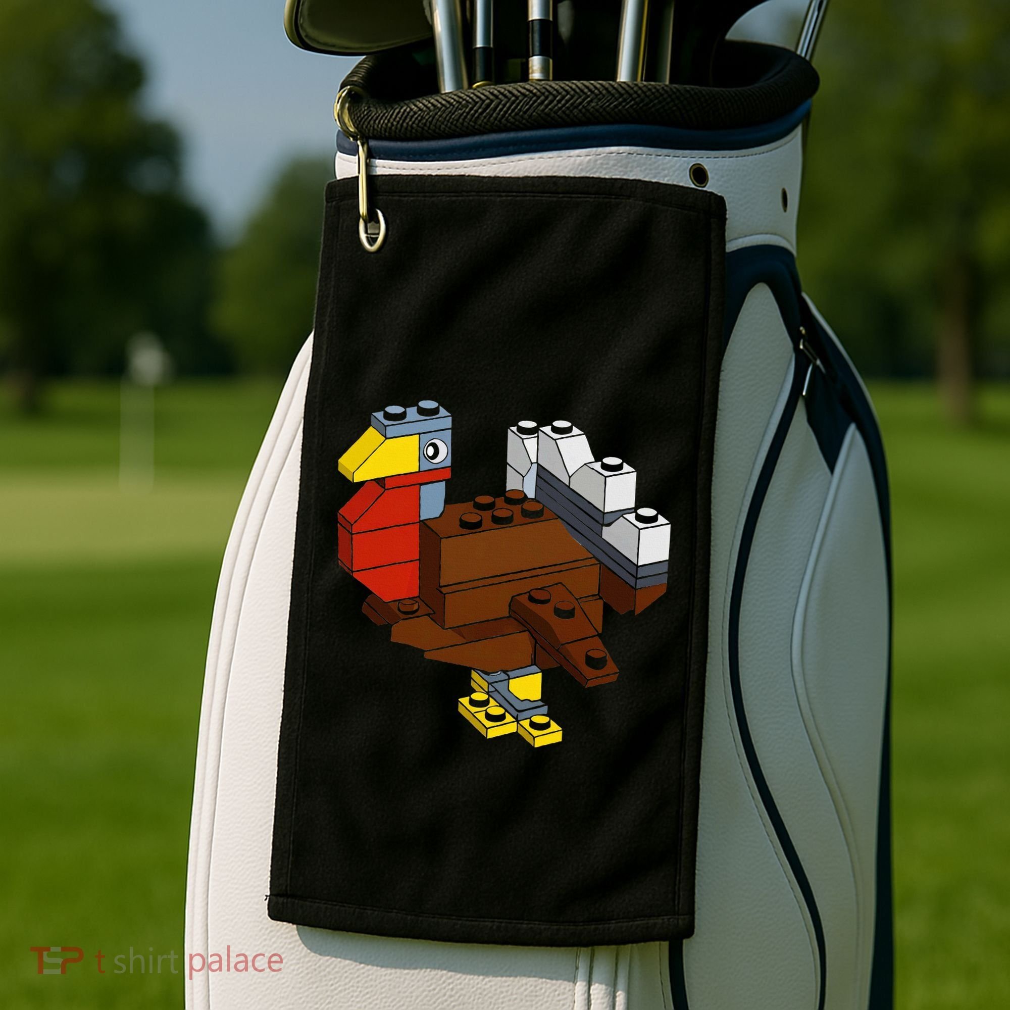 Turkey Thanksgiving Block Brick Building Master Builder Golf Towel
