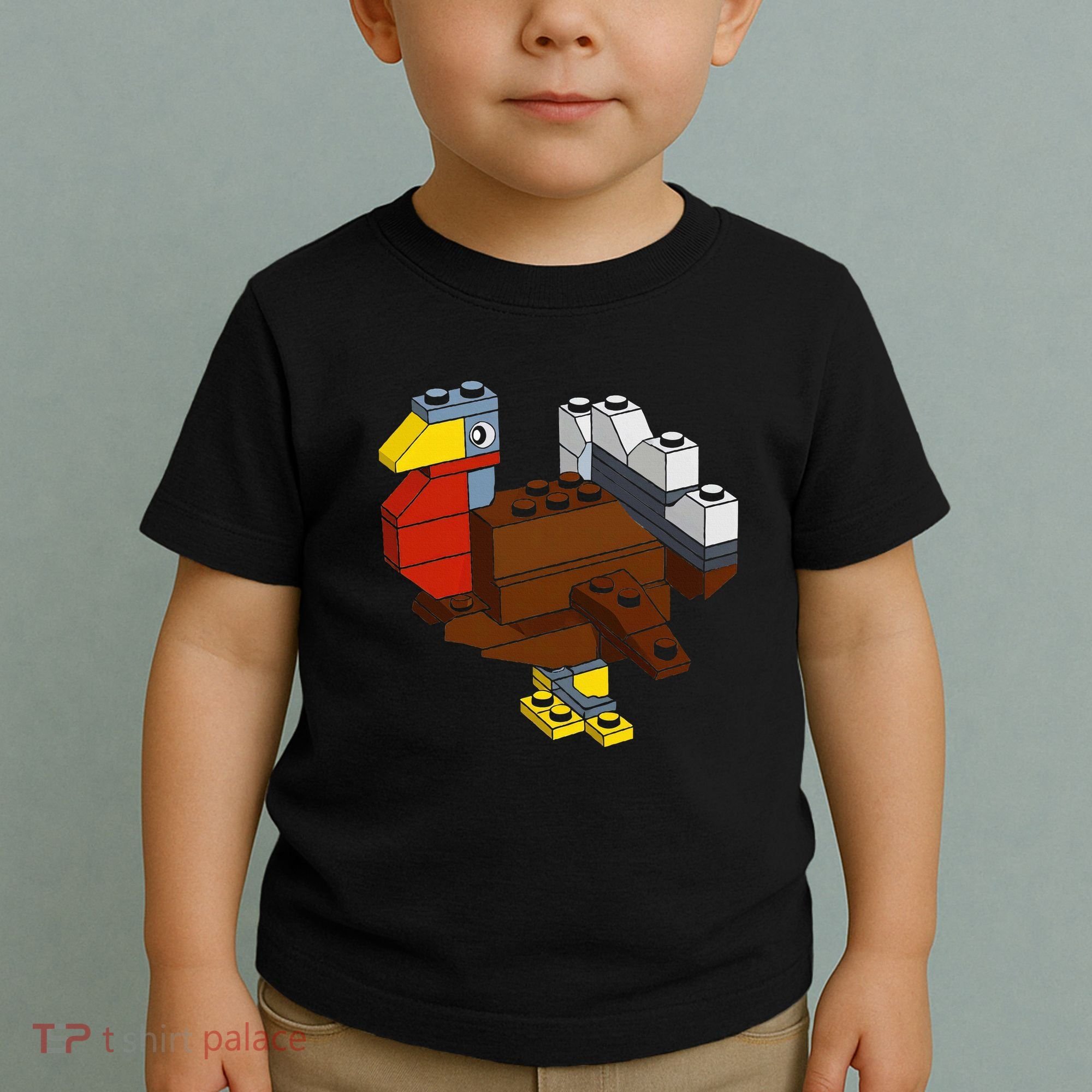Turkey Thanksgiving Block Brick Building Master Builder Toddler T-Shirt
