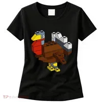 Turkey Thanksgiving Block Brick Building Master Builder Women's T-Shirt thumb 0