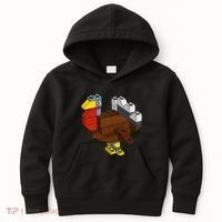 Turkey Thanksgiving Block Brick Building Master Builder Kids Hoodie thumb 0
