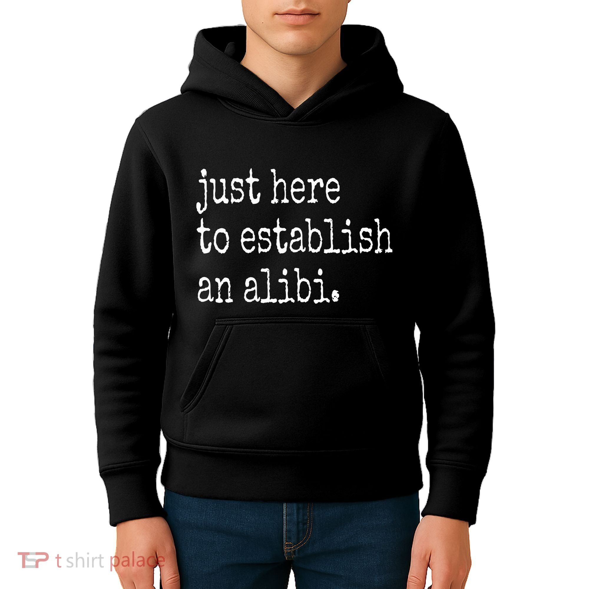 Tv True Crime Just Here To Establish An Alibi Kids Hoodie