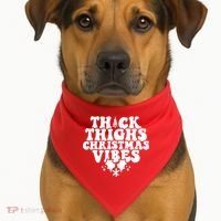 Thick Thighs Christmas Vibes USA-Made Doggie Bandana thumb 1