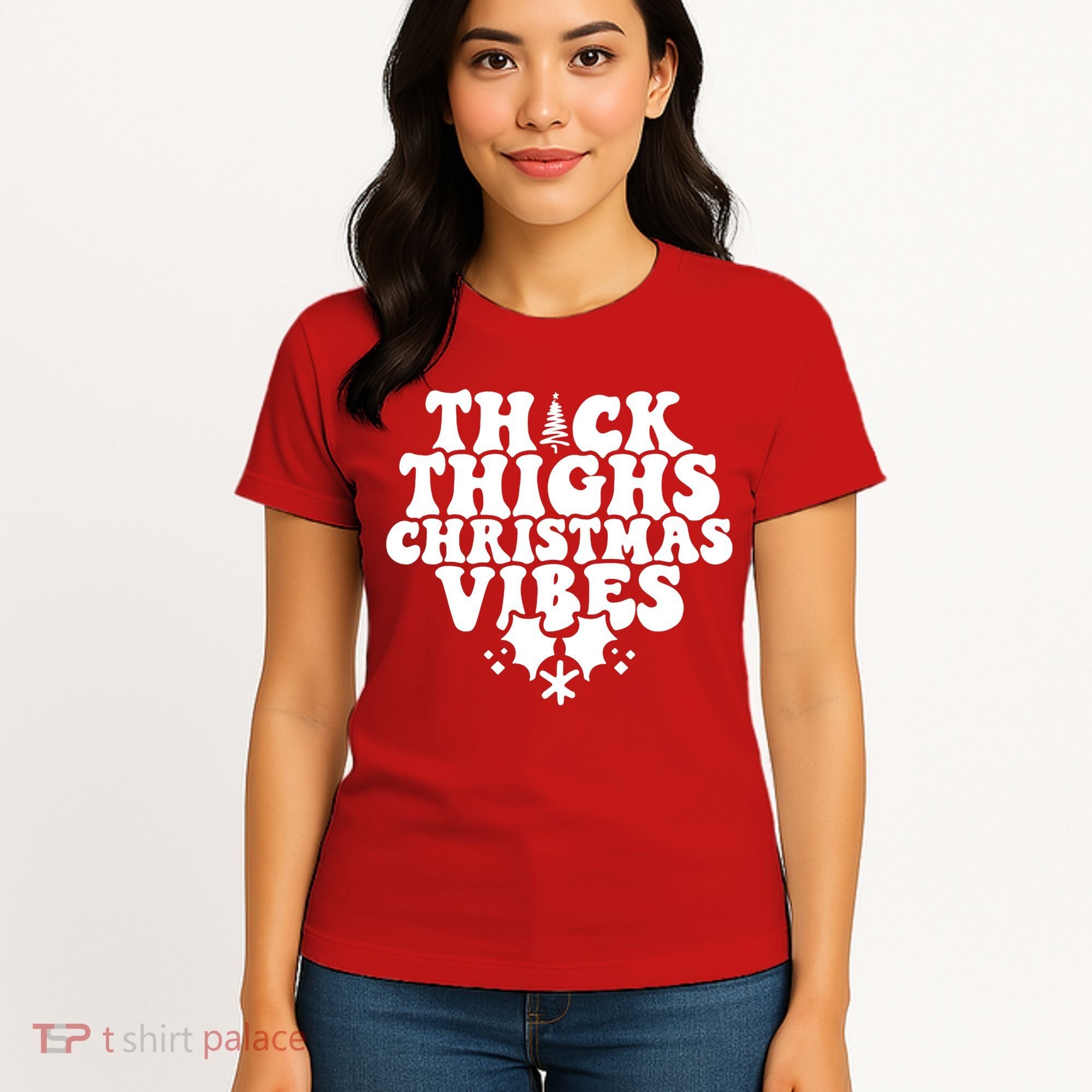 Thick Thighs Christmas Vibes Women's T-Shirt