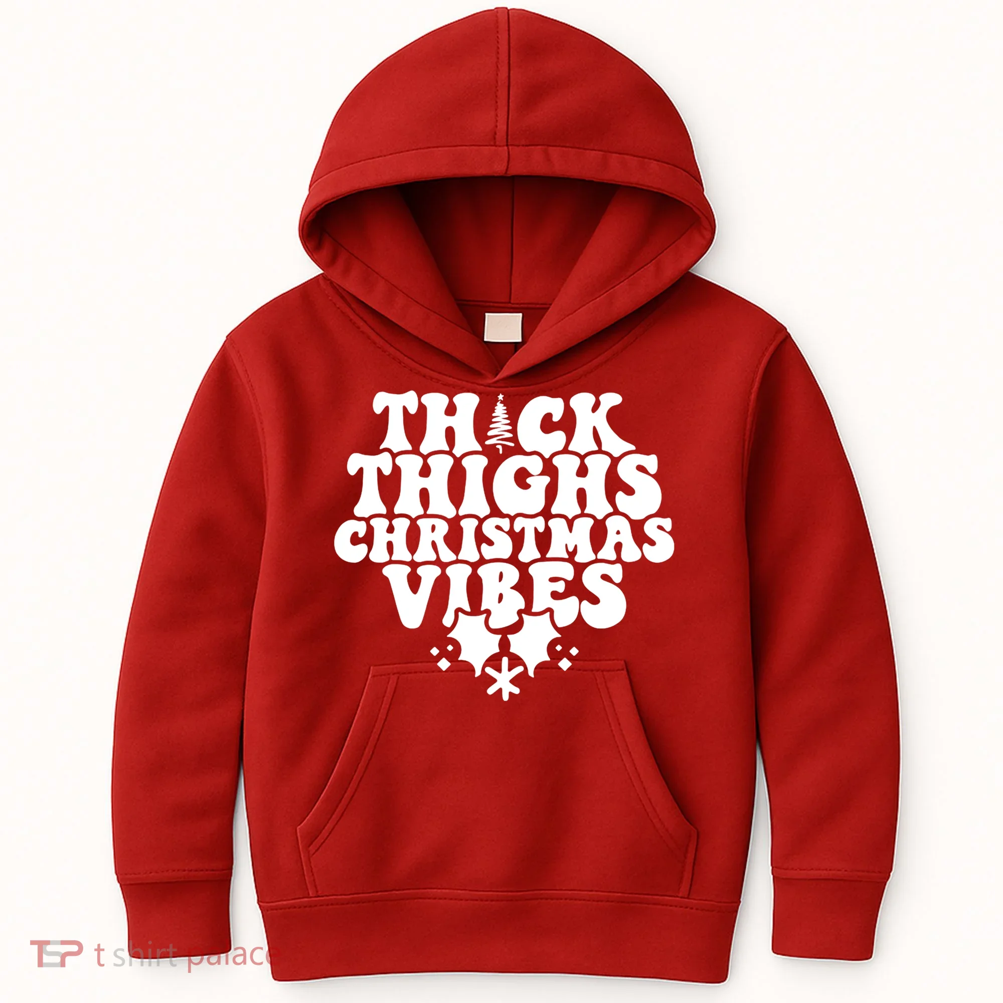 Thick Thighs Christmas Vibes Kids Hoodie