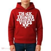 Thick Thighs Christmas Vibes Kids Hoodie thumb 4