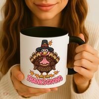 Thanksgiving Turkey Cute Holiday Coffee Mug thumb 3