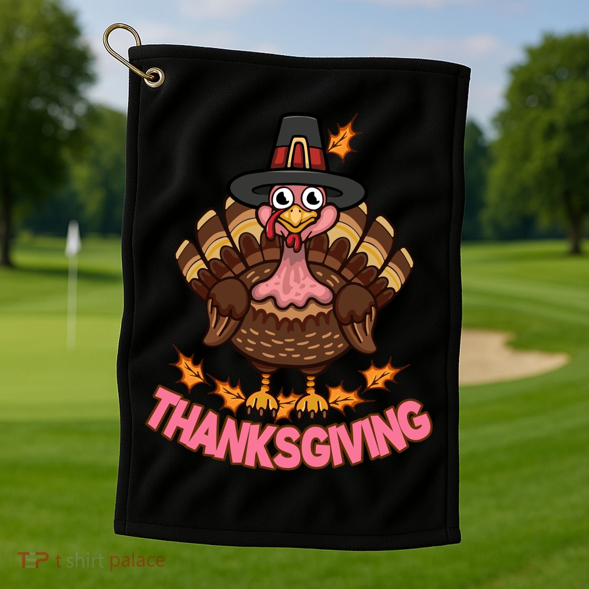 Thanksgiving Turkey Cute Holiday Golf Towel