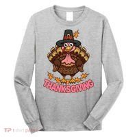 Thanksgiving Turkey Cute Holiday Long Sleeve Shirt thumb 0