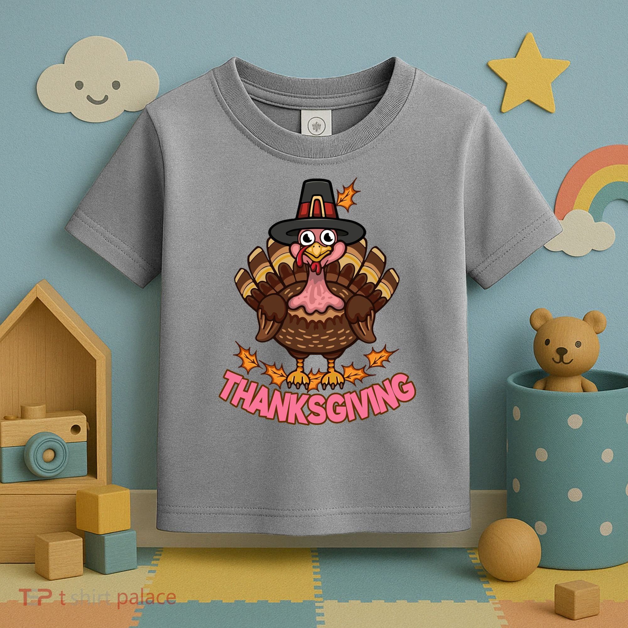 Thanksgiving Turkey Cute Holiday Toddler T-Shirt