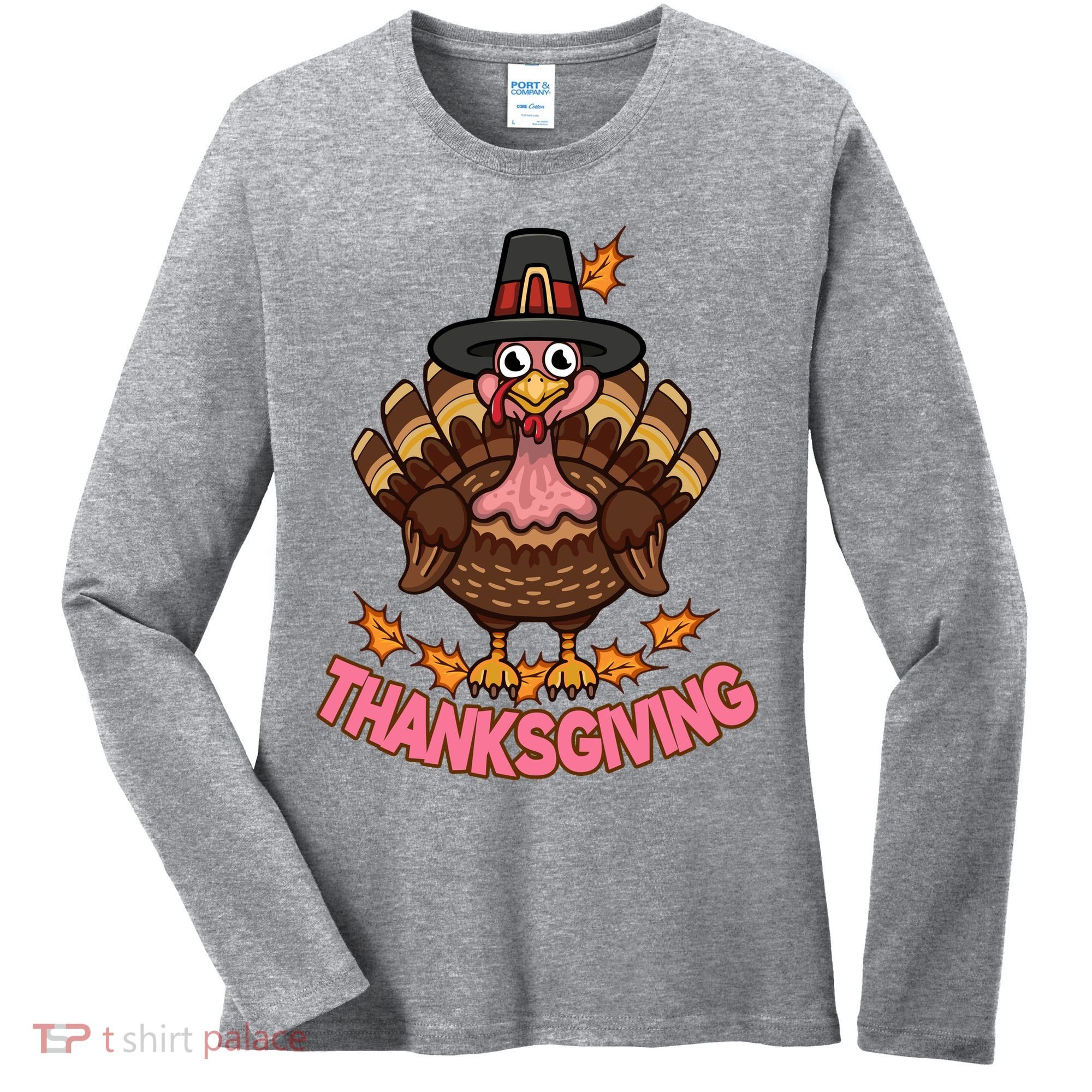 Thanksgiving Turkey Cute Holiday Women's Long Sleeve Shirt