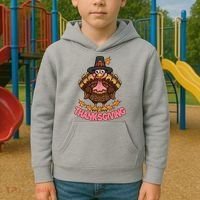 Thanksgiving Turkey Cute Holiday Kids Hoodie thumb 2