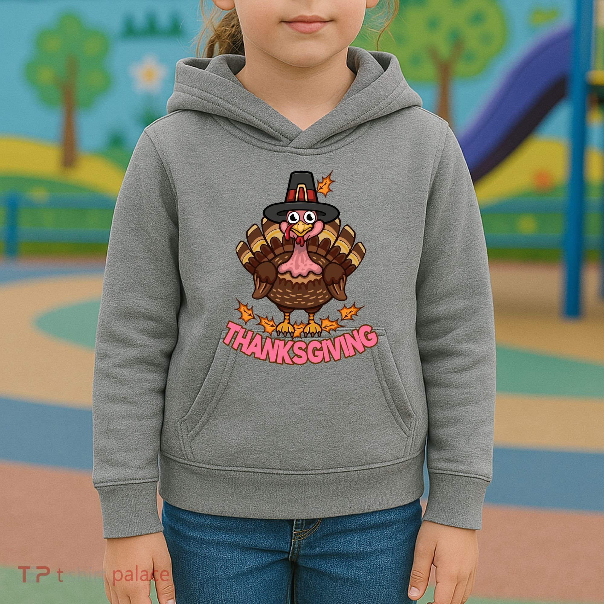 Thanksgiving Turkey Cute Holiday Kids Hoodie