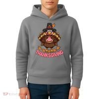 Thanksgiving Turkey Cute Holiday Kids Hoodie thumb 4