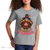 Thanksgiving Turkey Cute Holiday Kids T-Shirt thumb 2