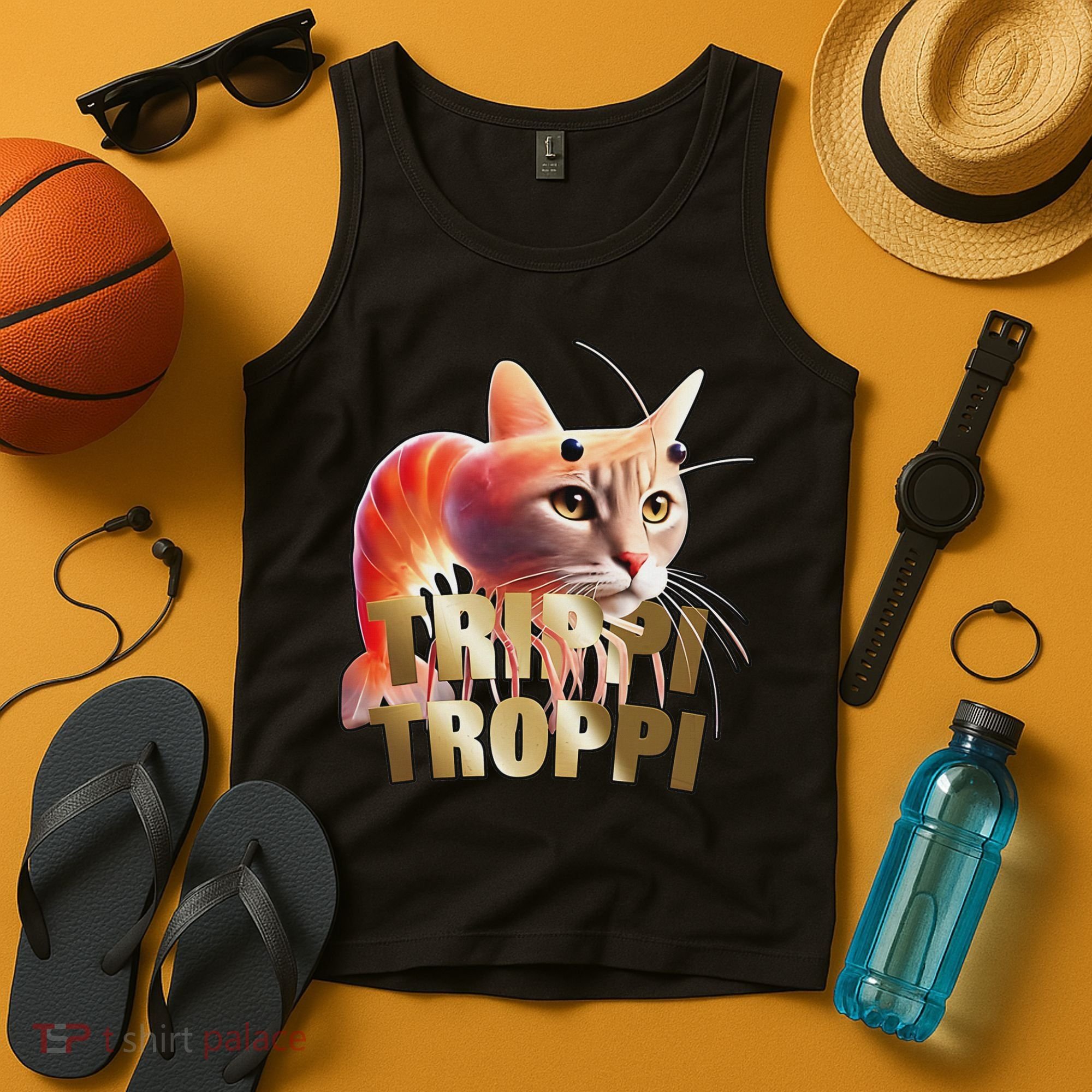 Trippi Troppi Cat Funny Meme Brainrot Humor Gen Z Tank Top