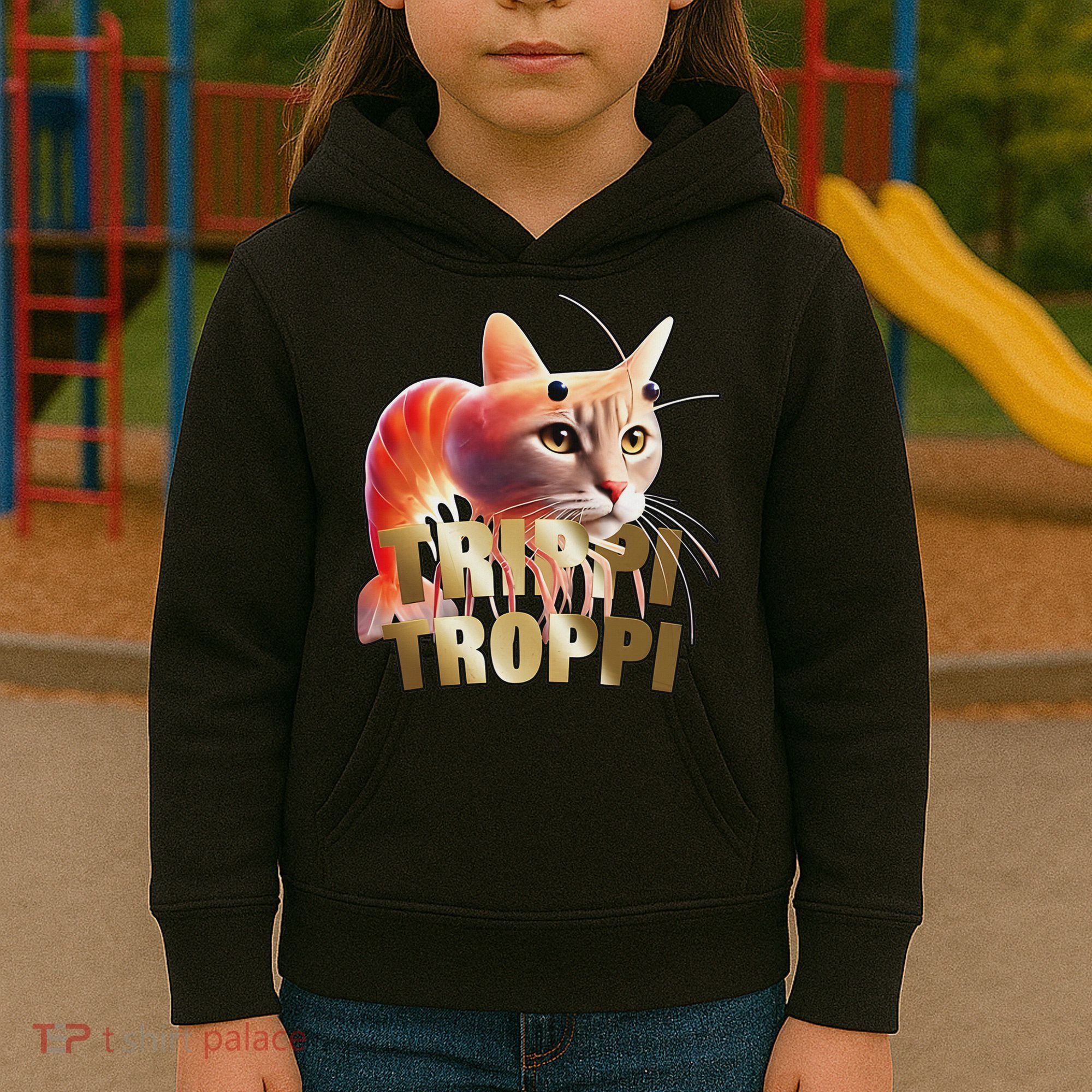 Trippi Troppi Cat Funny Meme Brainrot Humor Gen Z Kids Hoodie