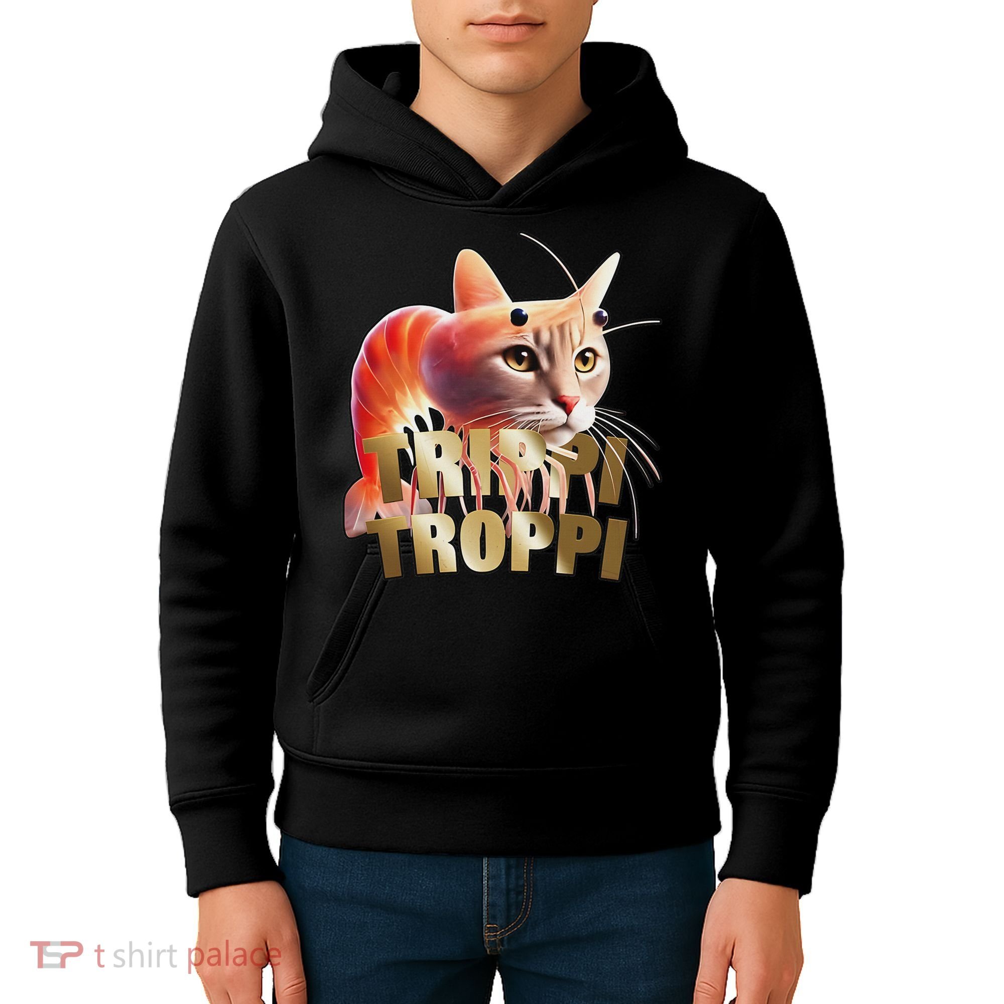 Trippi Troppi Cat Funny Meme Brainrot Humor Gen Z Kids Hoodie