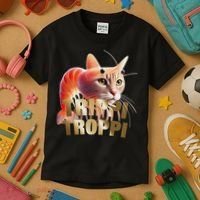 Trippi Troppi Cat Funny Meme Brainrot Humor Gen Z Kids T-Shirt thumb 3