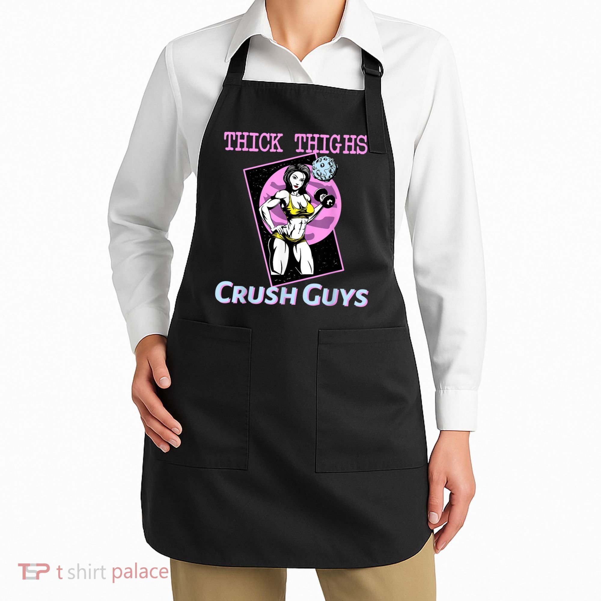 Thick Thighs Crush Guys Weightlifting Bodybuilding Gym Apron
