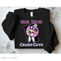 Thick Thighs Crush Guys Weightlifting Bodybuilding Gym Sweatshirt thumb 2