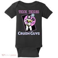 Thick Thighs Crush Guys Weightlifting Bodybuilding Gym Baby Bodysuit thumb 0