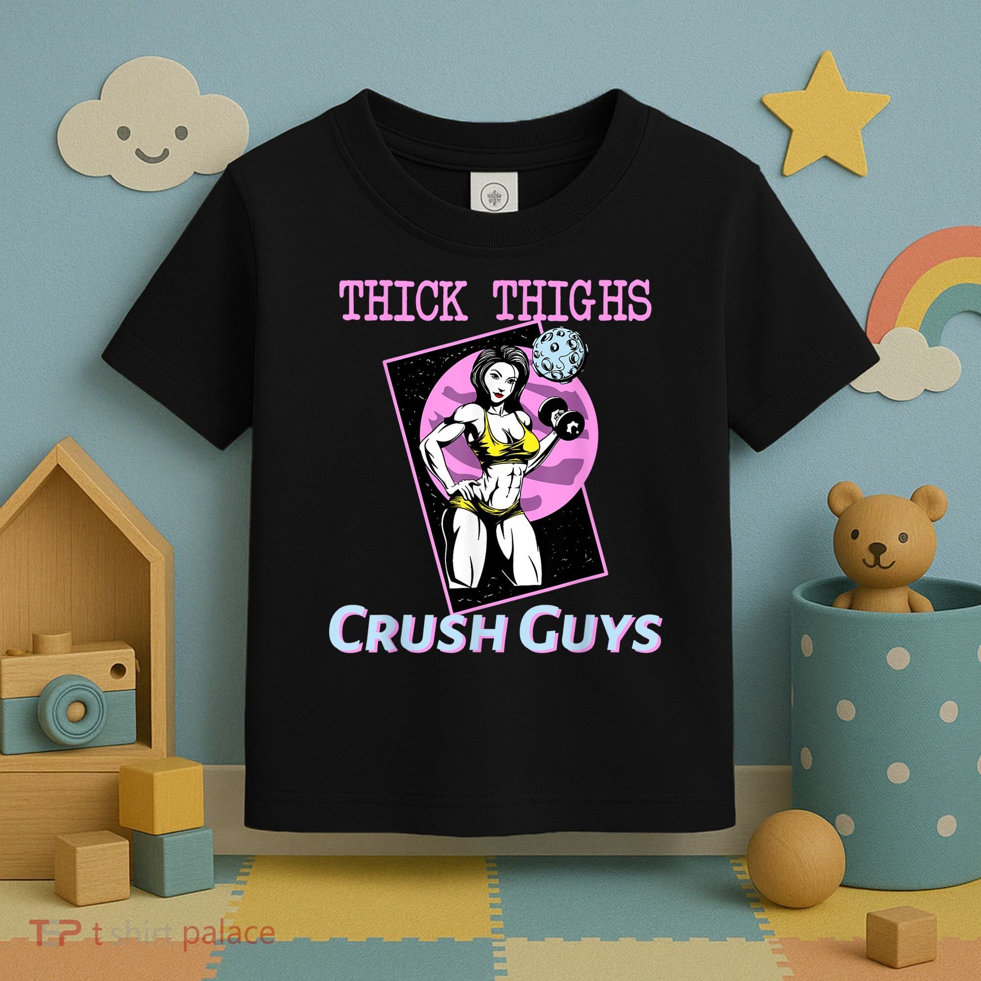 Thick Thighs Crush Guys Weightlifting Bodybuilding Gym Toddler T-Shirt