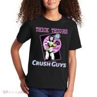 Thick Thighs Crush Guys Weightlifting Bodybuilding Gym Kids T-Shirt thumb 2