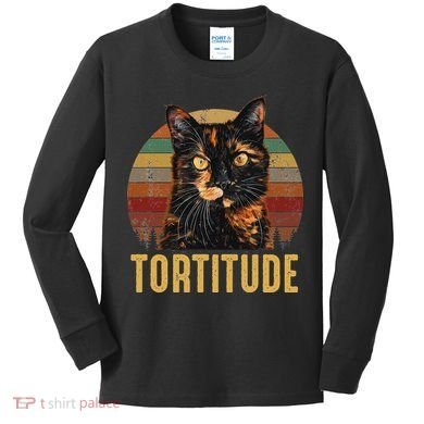 Tortitude Tortoiseshell Cat Kids Long Sleeve Shirt