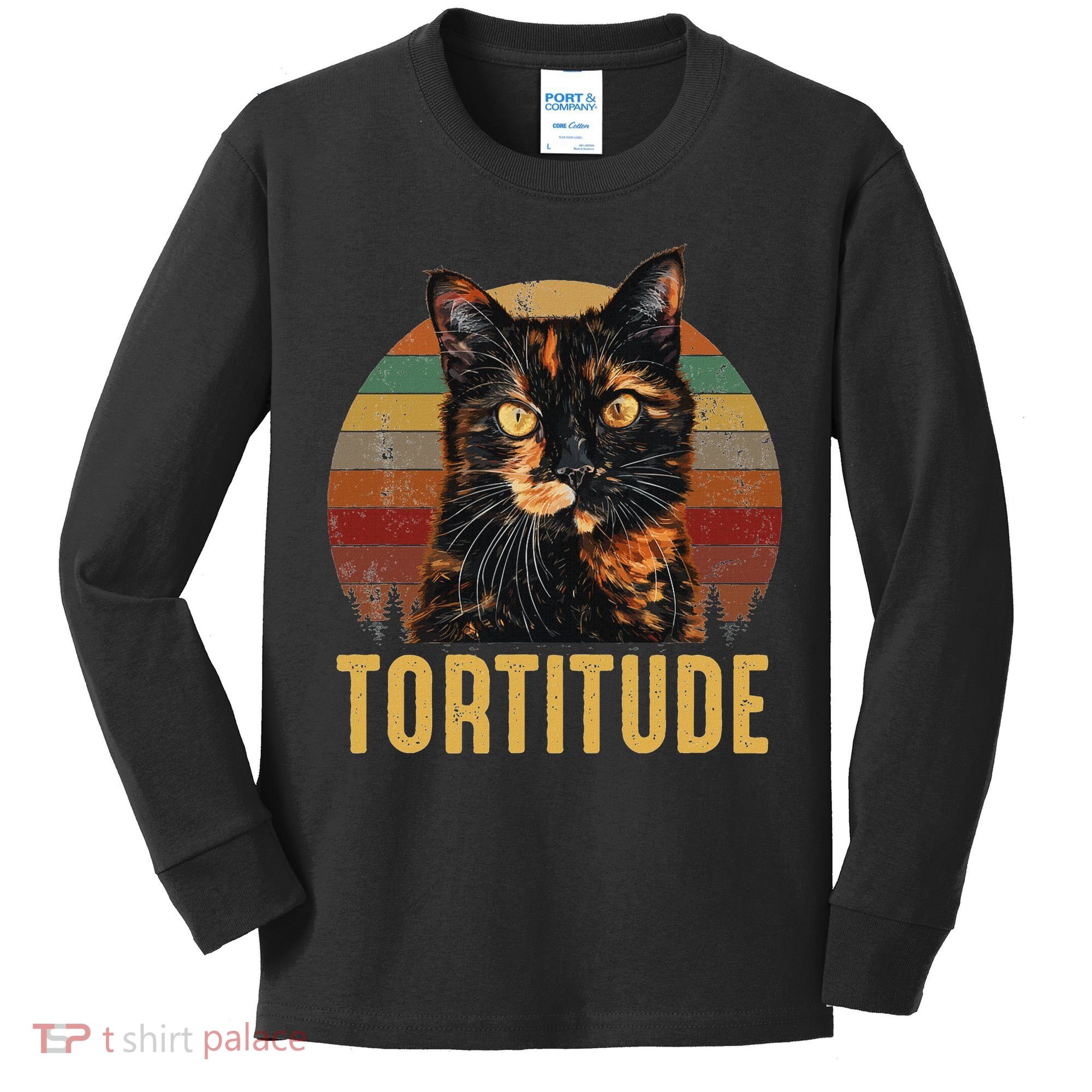 Tortitude Tortoiseshell Cat Kids Long Sleeve Shirt