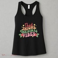 Thick Thighs Christmas Vibes Retro Holiday Funny Women's Tank Top thumb 3