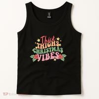 Thick Thighs Christmas Vibes Retro Holiday Funny Tank Top thumb 2