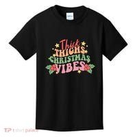 Thick Thighs Christmas Vibes Retro Holiday Funny Kids T-Shirt thumb 0