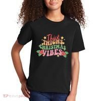 Thick Thighs Christmas Vibes Retro Holiday Funny Kids T-Shirt thumb 2