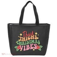 Thick Thighs Christmas Vibes Retro Holiday Funny Tote Bag thumb 0