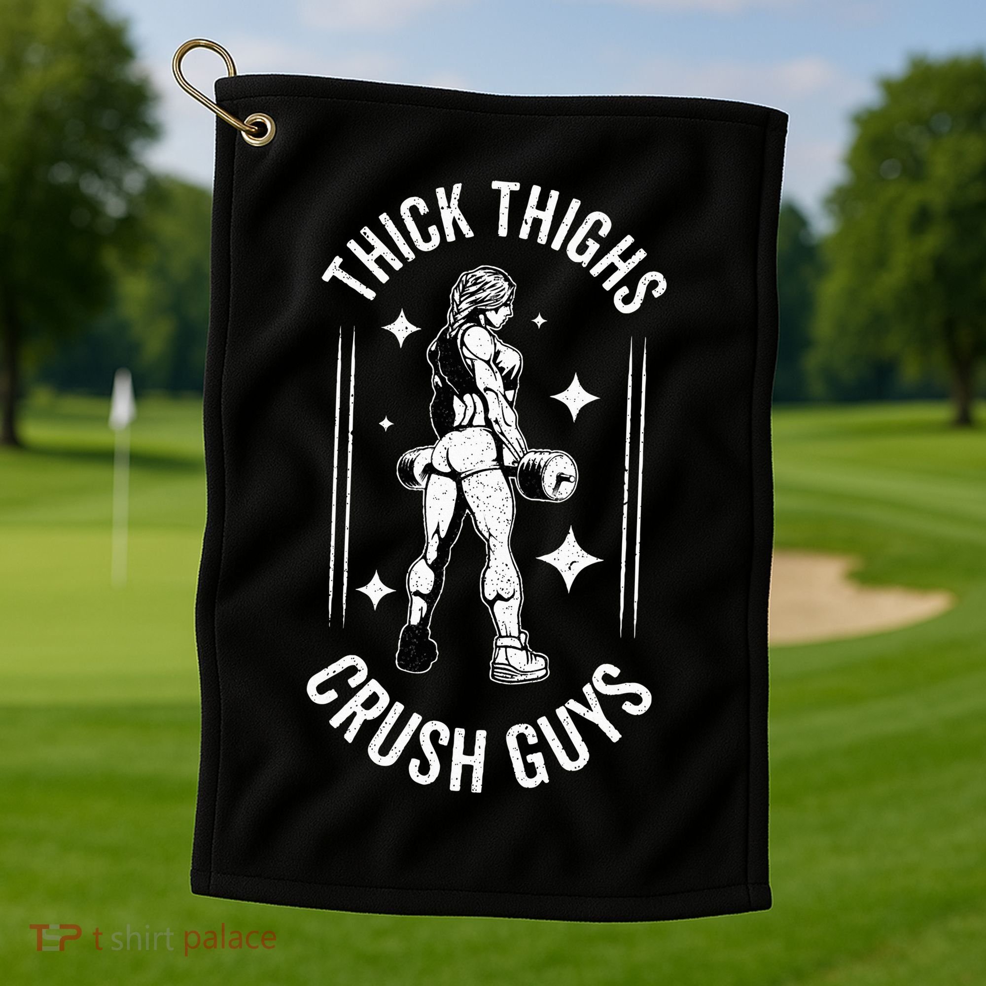 Thick Thighs Crush Guys Gym Workout Fitness Bodybuilding Golf Towel