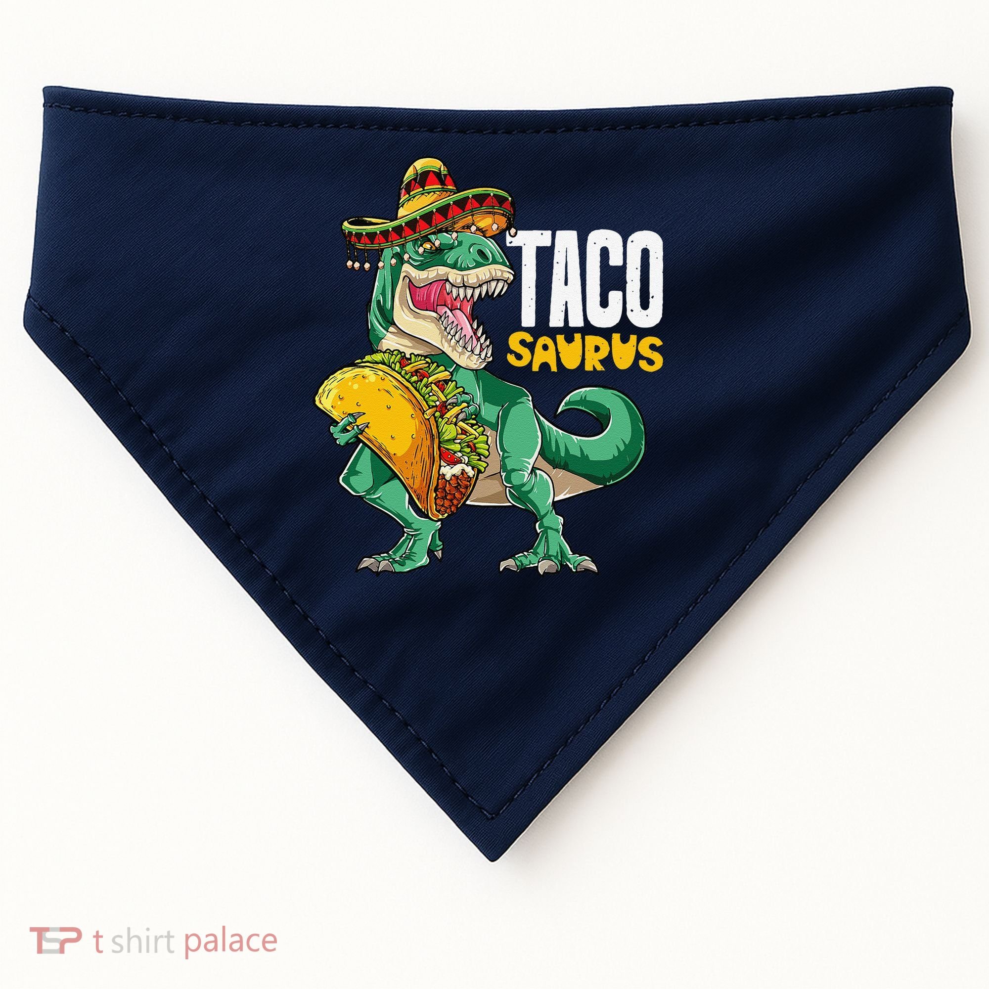 Tacosaurus Taco Cinco De Mayo Dinosaur T Rex USA-Made Doggie Bandana