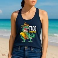 Tacosaurus Taco Cinco De Mayo Dinosaur T Rex Women's Tank Top thumb 2
