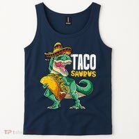 Tacosaurus Taco Cinco De Mayo Dinosaur T Rex Tank Top thumb 2