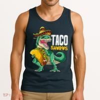 Tacosaurus Taco Cinco De Mayo Dinosaur T Rex Tank Top thumb 3