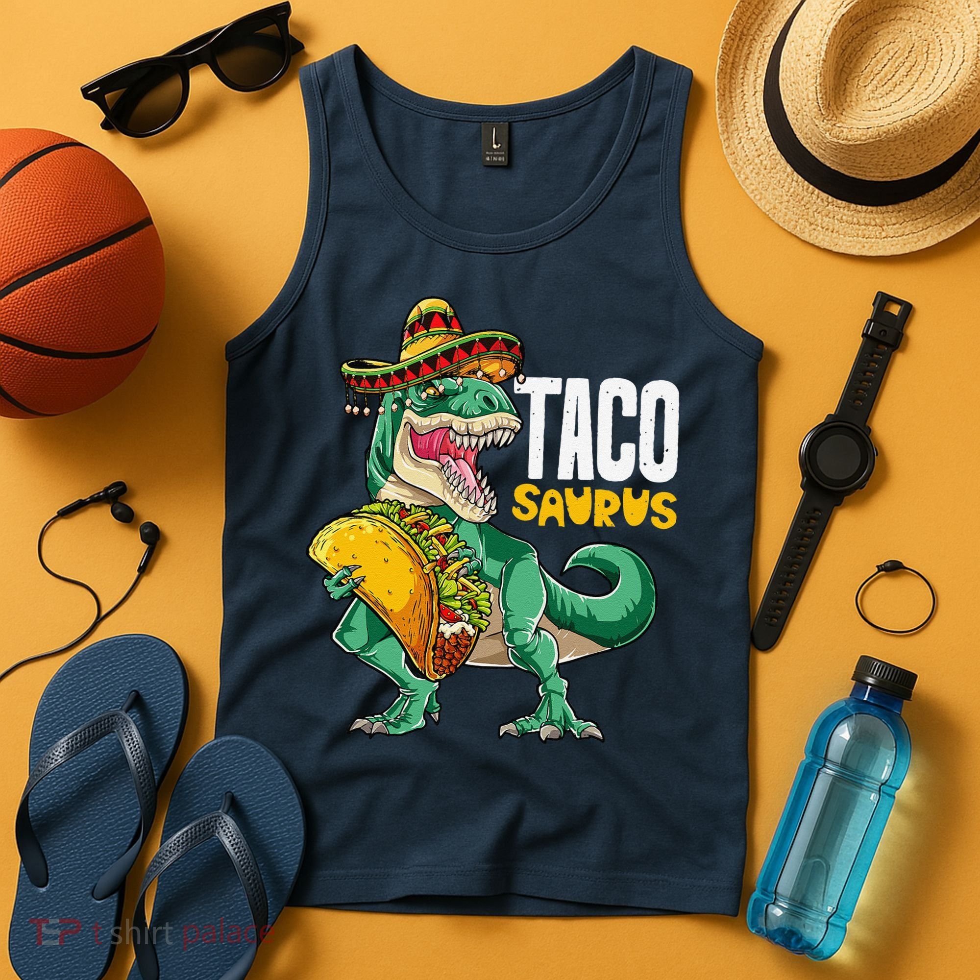 Tacosaurus Taco Cinco De Mayo Dinosaur T Rex Tank Top