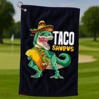 Tacosaurus Taco Cinco De Mayo Dinosaur T Rex Golf Towel thumb 1